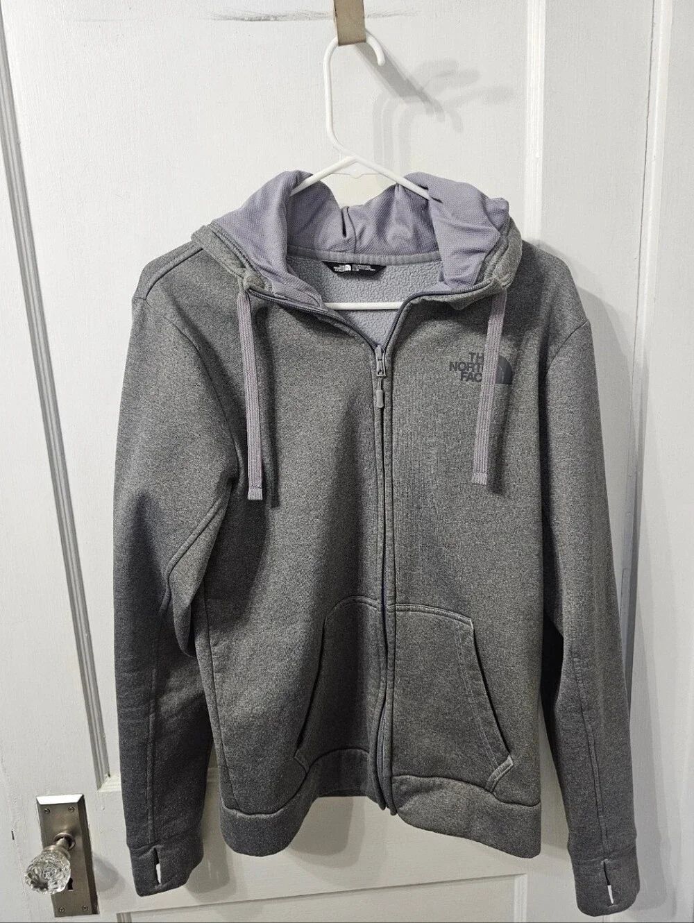 North Face Zip Up Hoodie With Tumb Holes Sz Small, Good Condition